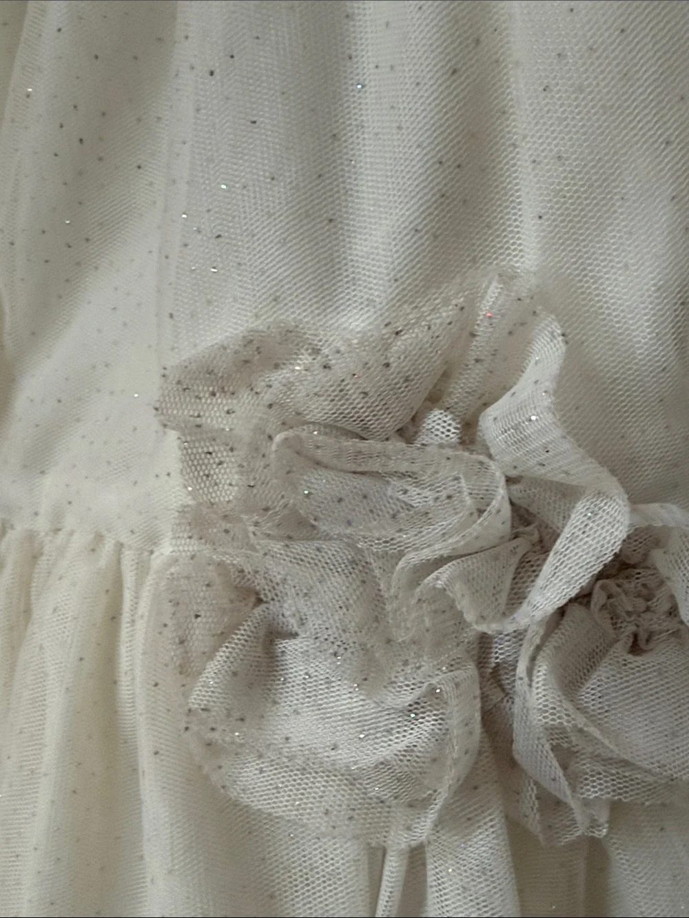 H&M Cream Tulle Flower-Accent Girls Formal Dress